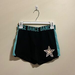 Justice Black and Teal Dance Shorts